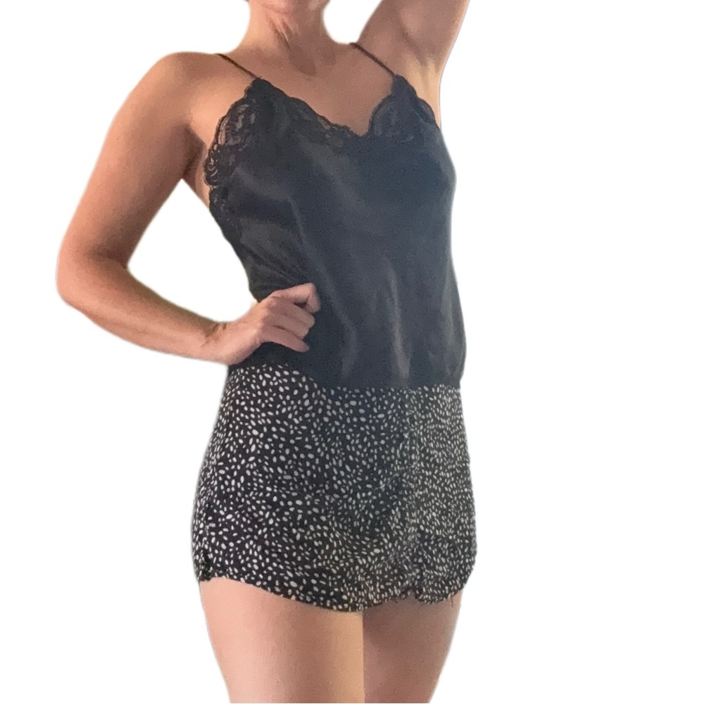 Y2k Black And White Patterned Button Down Mini Skirt  Womens Sz Xs polka dots